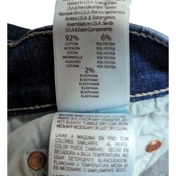 Mother the Outsider Crop Fast Time Blue Straight High Waist Jeans 23 - Picture 4 of 6